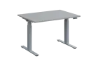 ADAPT - 120 výškově nastavitelný stůl, kovová podnož stříbrná, deska 25 mm, široký 1200 mm, šedá