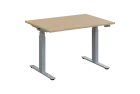 ADAPT - 120 výškově nastavitelný stůl, kovová podnož stříbrná, deska 25 mm, široký 1200 mm, javor ho
