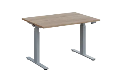 ADAPT - 120 výškově nastavitelný stůl, kovová podnož stříbrná, deska 25 mm, široký 1200 mm, dub bardolino