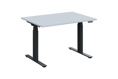 ADAPT - 120 výškově nastavitelný stůl, kovová podnož antracit, deska 25 mm, široký 1200 mm, bílá