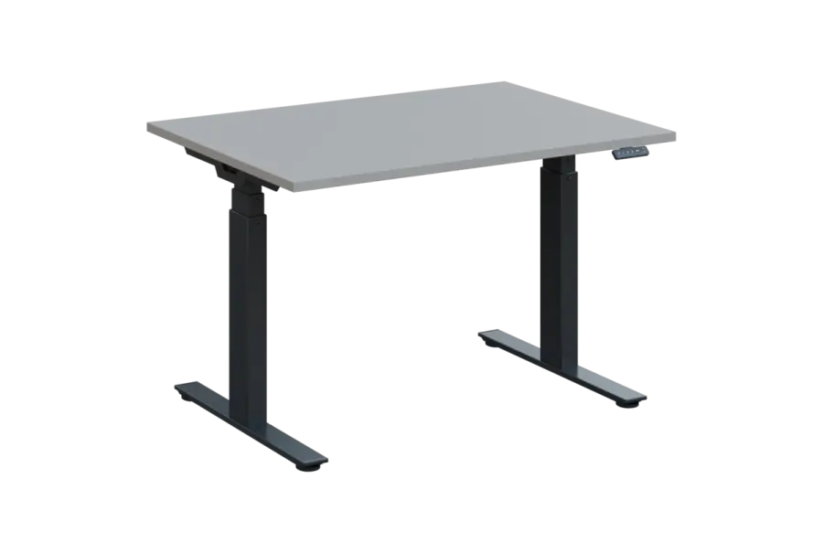 ADAPT - 120 výškově nastavitelný stůl, kovová podnož antracit, deska 25 mm, široký 1200 mm, šedá