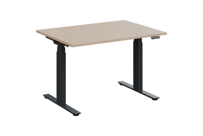 ADAPT - 120 výškově nastavitelný stůl, kovová podnož antracit, deska 25 mm, široký 1200 mm, bříza světlá