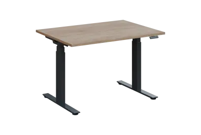 ADAPT - 120 výškově nastavitelný stůl, kovová podnož antracit, deska 25 mm, široký 1200 mm, dub bardolino