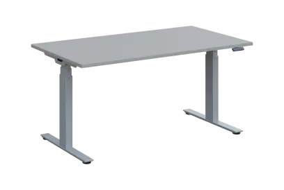 ADAPT - 160 výškově nastavitelný stůl, kovová podnož stříbrná, deska 25 mm, široký 1600 mm, šedá