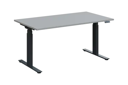 ADAPT - 160 výškově nastavitelný stůl, kovová podnož antracit, deska 25 mm, široký 1600 mm, šedá