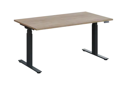 ADAPT - 160 výškově nastavitelný stůl, kovová podnož antracit, deska 25 mm, široký 1600 mm, dub bardolino
