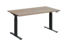 ADAPT - 160 výškově nastavitelný stůl, kovová podnož antracit, deska 25 mm, široký 1600 mm, dub bard