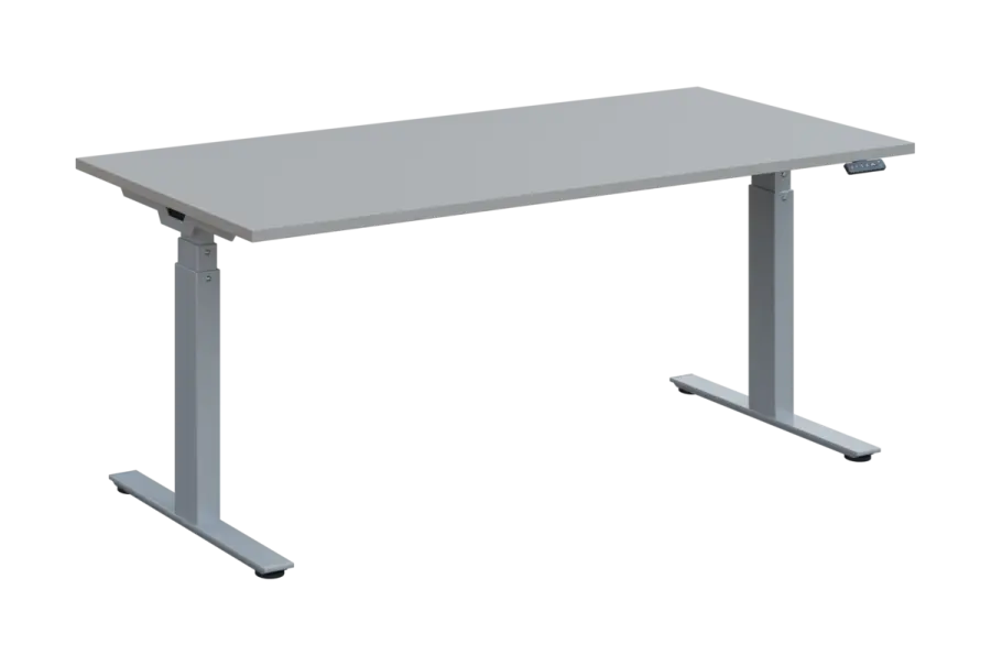 ADAPT - 180 výškově nastavitelný stůl, kovová podnož stříbrná, deska 25 mm, široký 1800 mm, šedá