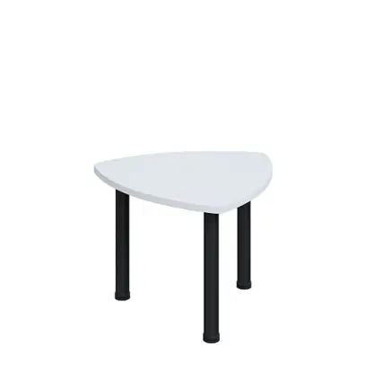 G-44 Konferenční stolek 700 x 700 mm, deska 25 mm, bílá / nohy černé RAL9005