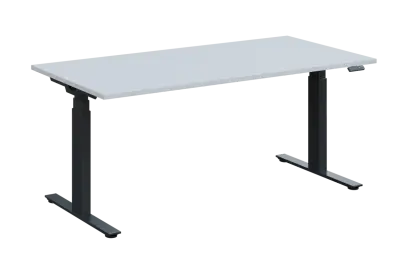 ADAPT - 180 výškově nastavitelný stůl, kovová podnož antracit, deska 25 mm, široký 1800 mm, bílá