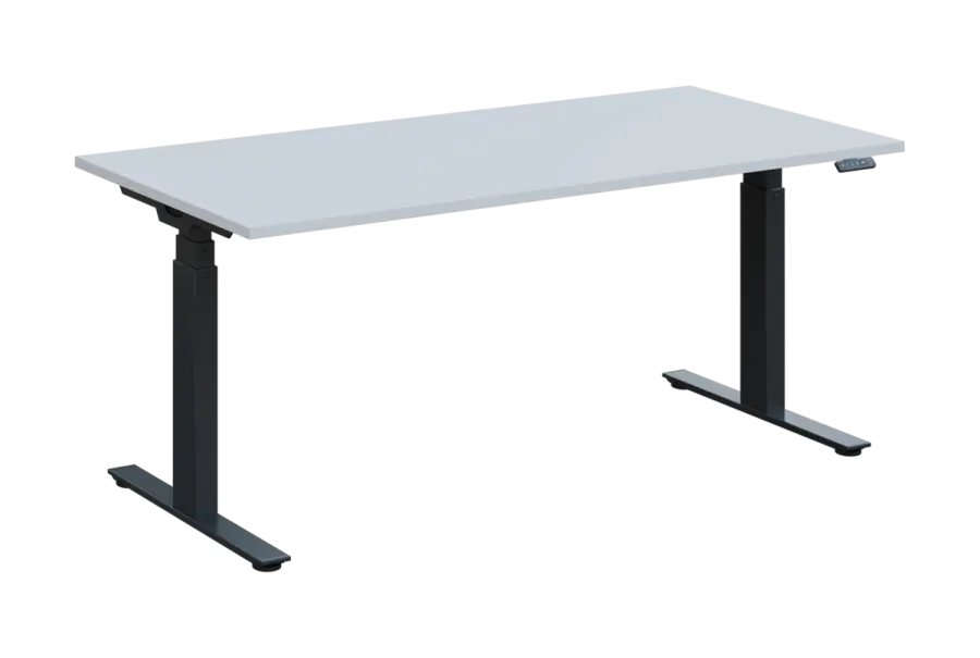 ADAPT - 180 výškově nastavitelný stůl, kovová podnož antracit, deska 25 mm, široký 1800 mm, bílá