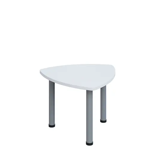 G-44 Konferenční stolek 700 x 700 mm, deska 25 mm, bílá / nohy stříbrné RAL9006