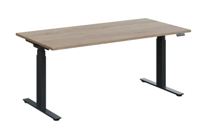 ADAPT - 180 výškově nastavitelný stůl, kovová podnož antracit, deska 25 mm, široký 1800 mm, dub bardolino