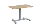 VARI výškově nastavitelný stůl, kovová podnož stříbrná, deska 25 mm, široký 1200 mm, javor horský