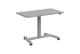 VARI MOBILE výškově nastavitelný stůl mobilní, kovová podnož stříbrná, deska 25 mm, široký 1200 mm, šedá
