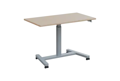 VARI MOBILE výškově nastavitelný stůl mobilní, kovová podnož stříbrná, deska 25 mm, široký 1200 mm, bříza světlá