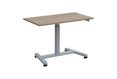 VARI MOBILE výškově nastavitelný stůl mobilní, kovová podnož stříbrná, deska 25 mm, široký 1200 mm, dub bardolino