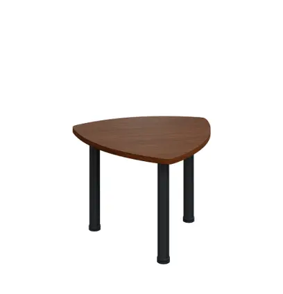 G-44 Konferenční stolek 700 x 700 mm, deska 25 mm, ořech královský / nohy černé RAL9005