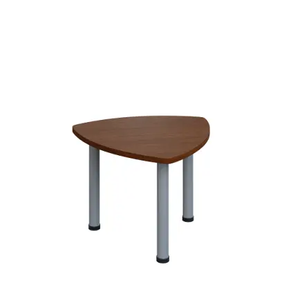 G-44 Konferenční stolek 700 x 700 mm, deska 25 mm, ořech královský / nohy stříbrné RAL9006