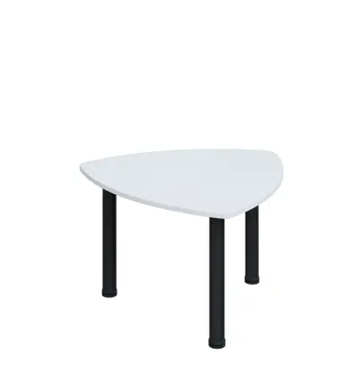 G-44 Konferenční stolek 800 x 800 mm, deska 18 mm, bílá / nohy černé RAL9005