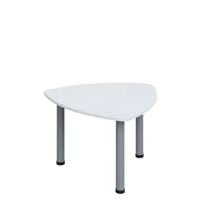 G-44 Konferenční stolek 800 x 800 mm, deska 18 mm, bílá / nohy stříbrné RAL9006