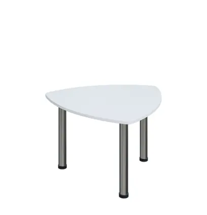 G-44 Konferenční stolek 800 x 800 mm, deska 18 mm, bílá / nohy chrom
