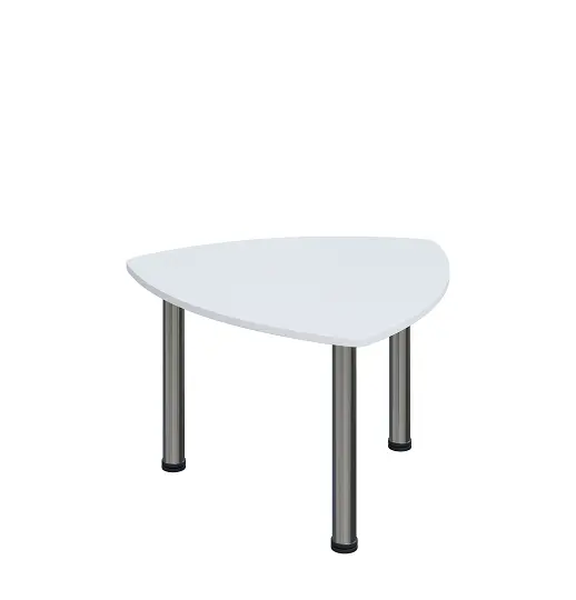 G-44 Konferenční stolek 800 x 800 mm, deska 18 mm, bílá / nohy chrom