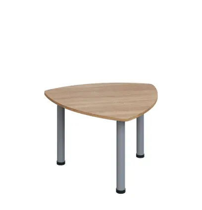 G-44 Konferenční stolek 800 x 800 mm, deska 18 mm, dub bardolino / nohy stříbrné RAL9006