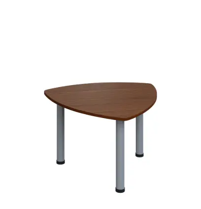 G-44 Konferenční stolek 800 x 800 mm, deska 18 mm, ořech královský / nohy stříbrné RAL9006