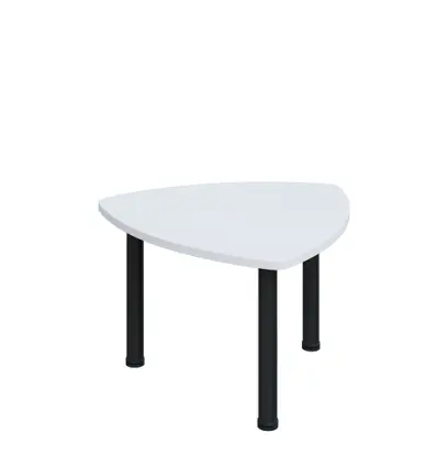 G-44 Konferenční stolek 800 x 800 mm, deska 25 mm, bílá / nohy černé RAL9005