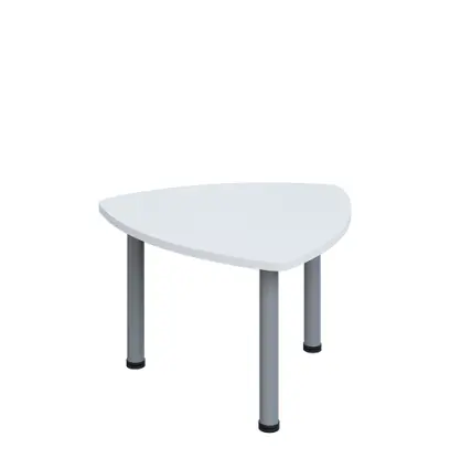 G-44 Konferenční stolek 800 x 800 mm, deska 25 mm, bílá / nohy stříbrné RAL9006