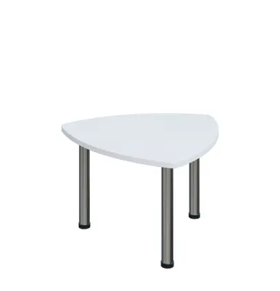 G-44 Konferenční stolek 800 x 800 mm, deska 25 mm, bílá / nohy chrom