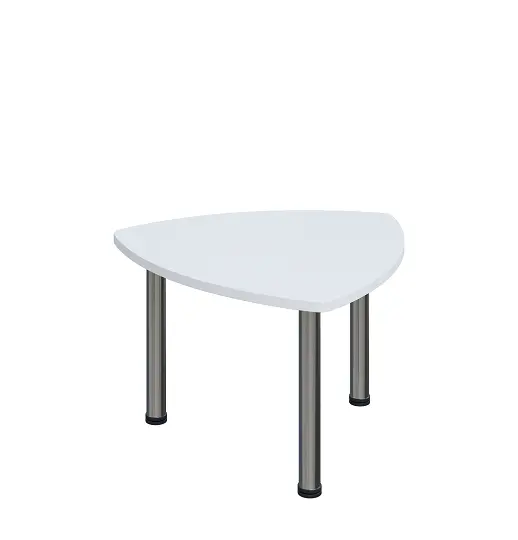 G-44 Konferenční stolek 800 x 800 mm, deska 25 mm, bílá / nohy chrom