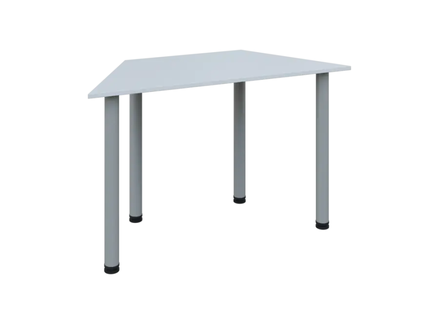 JLS 120/LAK Jednací stůl lichoběžníkový 1200/600 x 18 mm, deska bílá / nohy šedé
