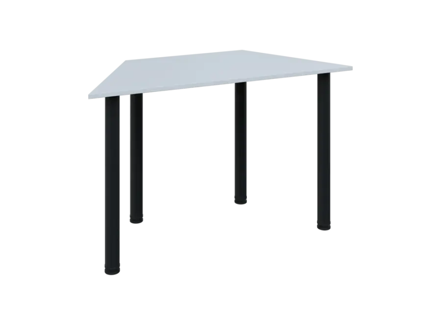 JLS 120/LAK Jednací stůl lichoběžníkový 1200/600 x 18 mm, deska bílá / nohy černé