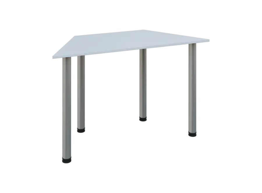 JLS 120/LAK Jednací stůl lichoběžníkový 1200/600 x 18 mm, deska bílá / nohy stříbrné