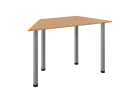 JLS 120/LAK Jednací stůl lichoběžníkový 1200/600 x 18 mm, deska buk Royal / nohy stříbrné