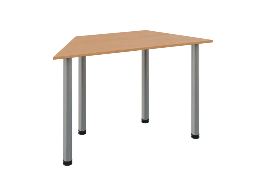 JLS 120/LAK Jednací stůl lichoběžníkový 1200/600 x 18 mm, deska buk Royal / nohy stříbrné