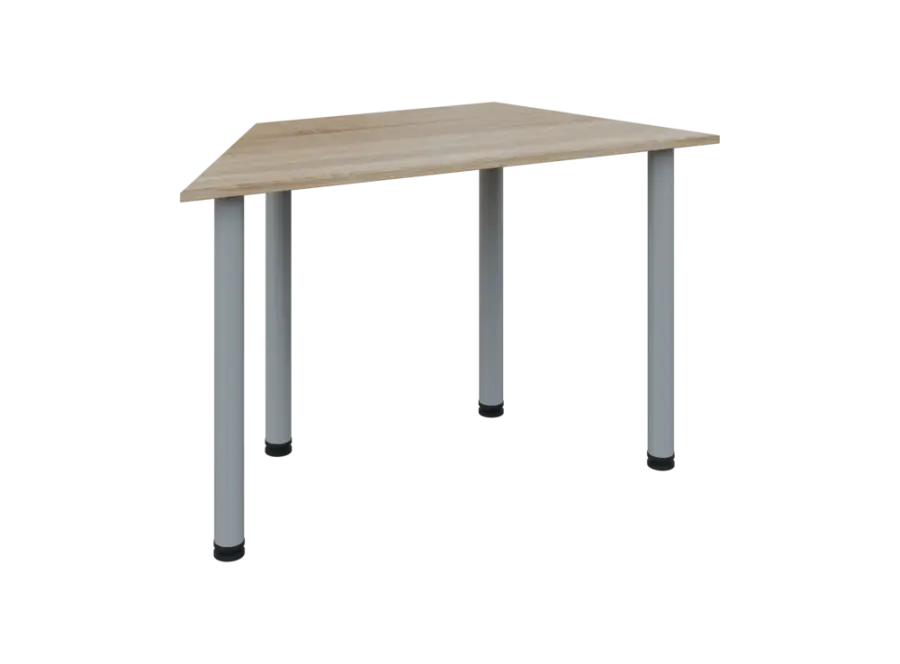 JLS 120/LAK Jednací stůl lichoběžníkový 1200/600 x 18 mm, deska dub bardolino / nohy šedé