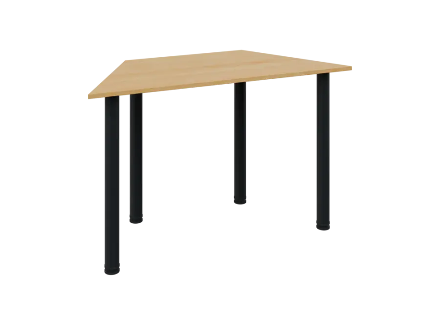 JLS 120/LAK Jednací stůl lichoběžníkový 1200/600 x 18 mm, deska javor horský / nohy černé