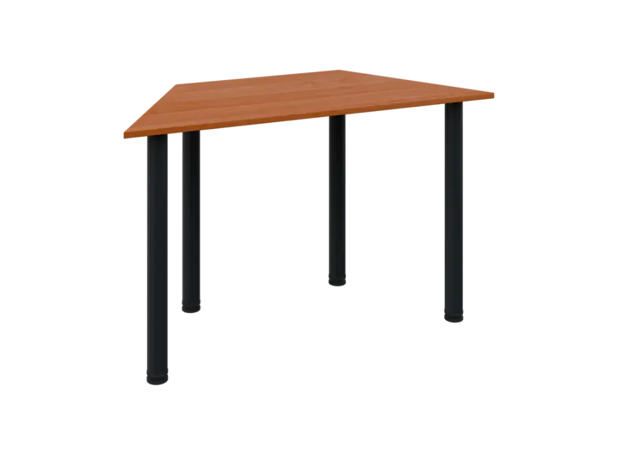 JLS 120/LAK Jednací stůl lichoběžníkový 1200/600 x 18 mm, deska olše jantar / nohy černé