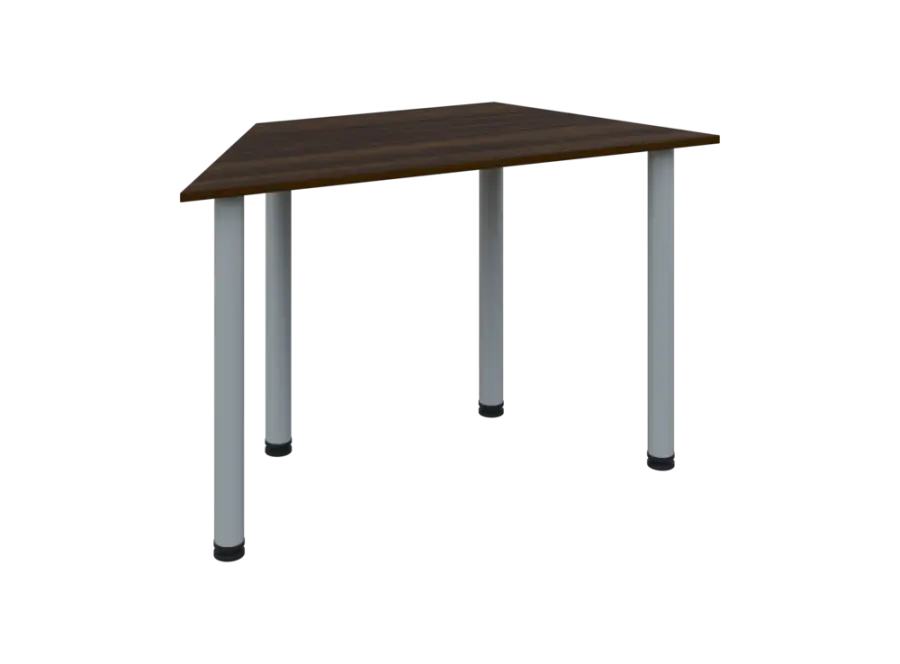 JLS 120/LAK Jednací stůl lichoběžníkový 1200/600 x 18 mm, deska ořech královský / nohy šedé