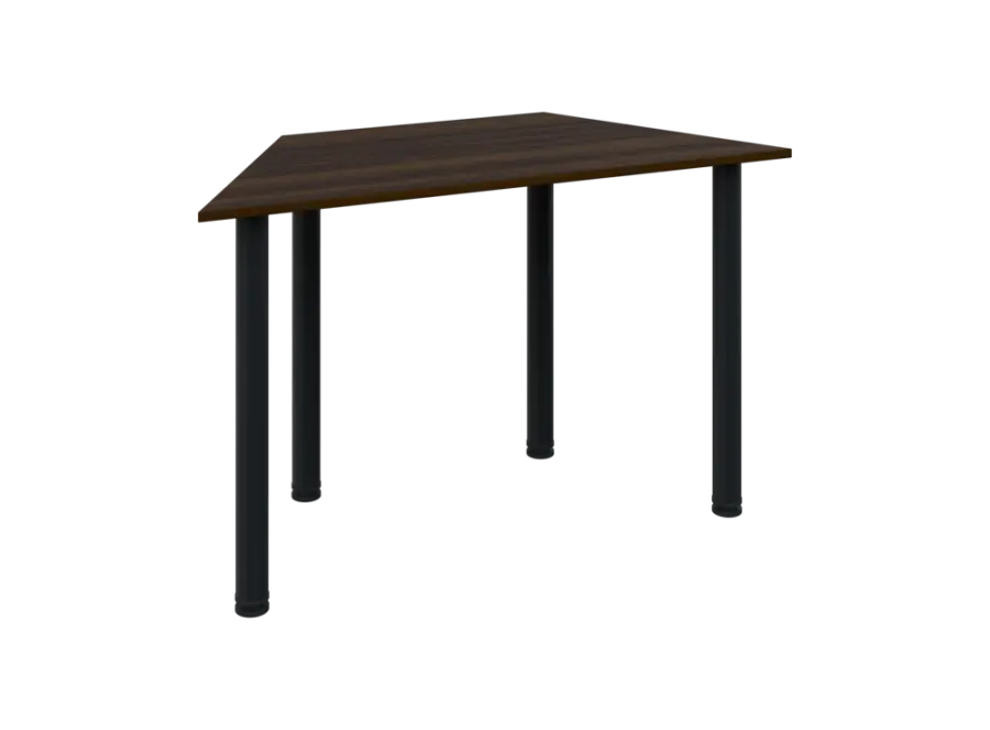 JLS 120/LAK Jednací stůl lichoběžníkový 1200/600 x 18 mm, deska ořech královský / nohy černé