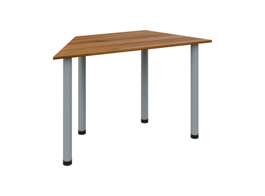 JLS 120/LAK Jednací stůl lichoběžníkový 1200/600 x 18 mm, deska ořech světlý / nohy šedé