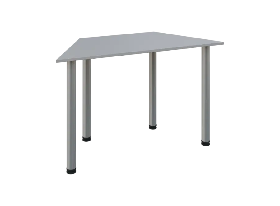 JLS 120/LAK Jednací stůl lichoběžníkový 1200/600 x 18 mm, deska šedá / nohy stříbrné