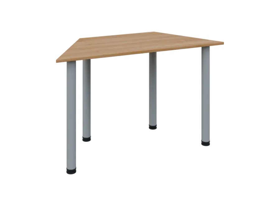 JLS 120/LAK Jednací stůl lichoběžníkový 1200/600 x 18 mm, deska třešeň medová / nohy šedé