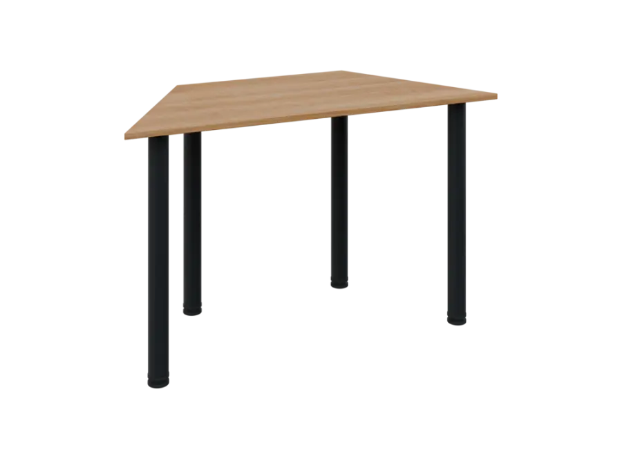 JLS 120/LAK Jednací stůl lichoběžníkový 1200/600 x 18 mm, deska třešeň medová / nohy černé