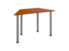 JLS 120/LAK Jednací stůl lichoběžníkový 1200/600 x 18 mm, deska třešeň šumavská / nohy stříbrné