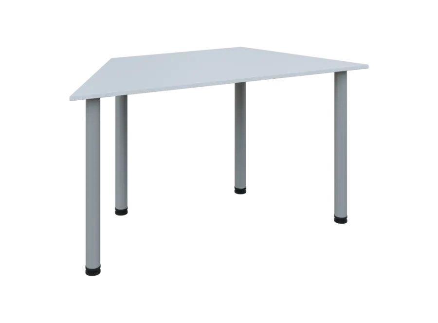 JLS 140/LAK Jednací stůl lichoběžníkový 1400/700 x 18 mm, deska bílá / nohy šedé