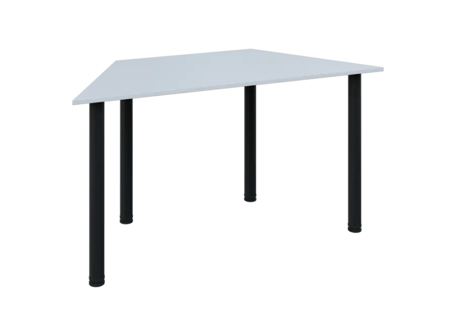 JLS 140/LAK Jednací stůl lichoběžníkový 1400/700 x 18 mm, deska bílá / nohy černé